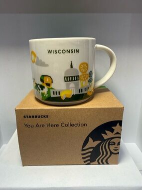 Starbucks Wisconsin You Are Here Mug YAH Series 14oz NIB State Collector Cup NOS